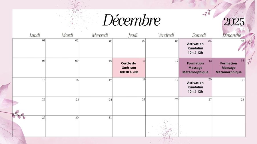 Planning Décembre
